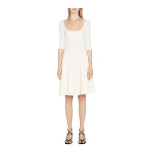 Jason wu Collection Fit & Flare Scoop Neck Cream Knit Dress Size XS